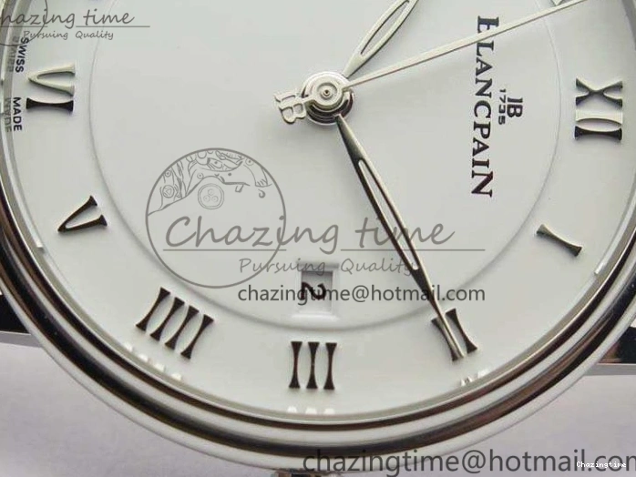 0519 Villeret 6651 SS ZF 1:1 Best Edition White Dial On Black Leather Strap A Practical 8098